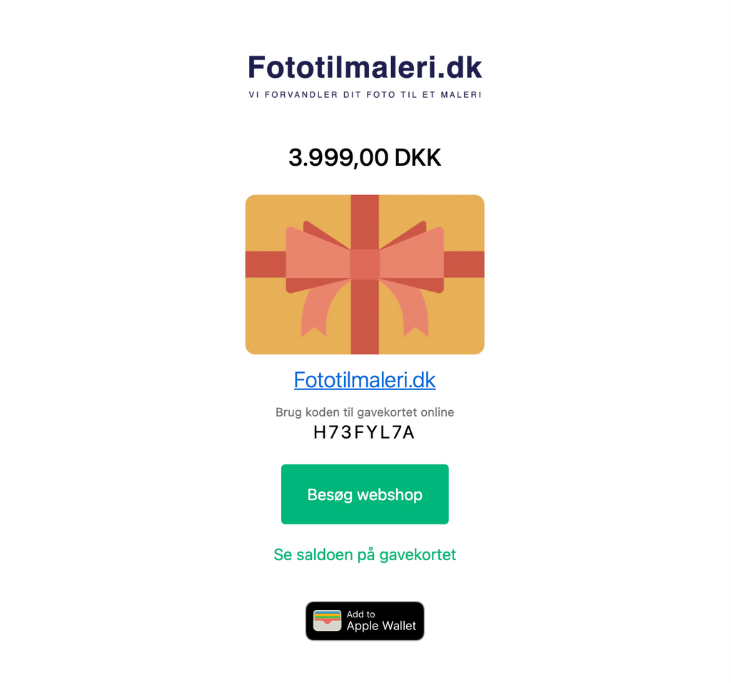 Persönliches Gemälde als Geschenk - Geschenkgutschein von Fotoalsgemälde.ch