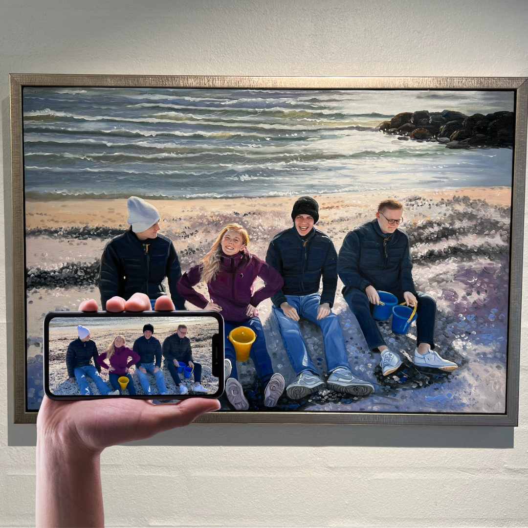 Familienporträt als Gemälde - handgemaltes Familienporträtgemälde nach Foto
